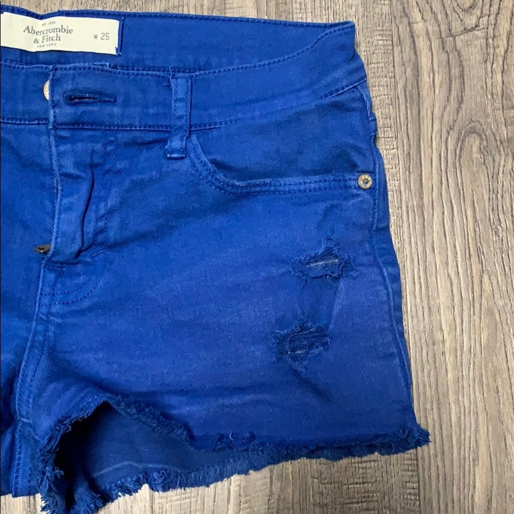 Abercrombie blue denim shorts